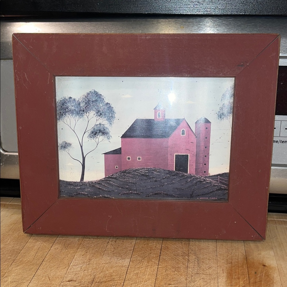 Rustic Red Framed Barn Art